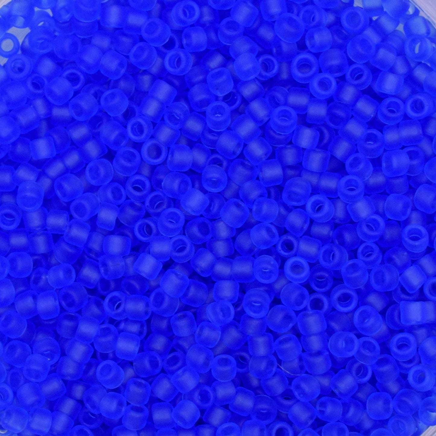 5g Toho seed beads 15/0, Transparent frosted sapphire, TR-15-942F, japanese beads, transparent blue, tiny beads, matte dark blue