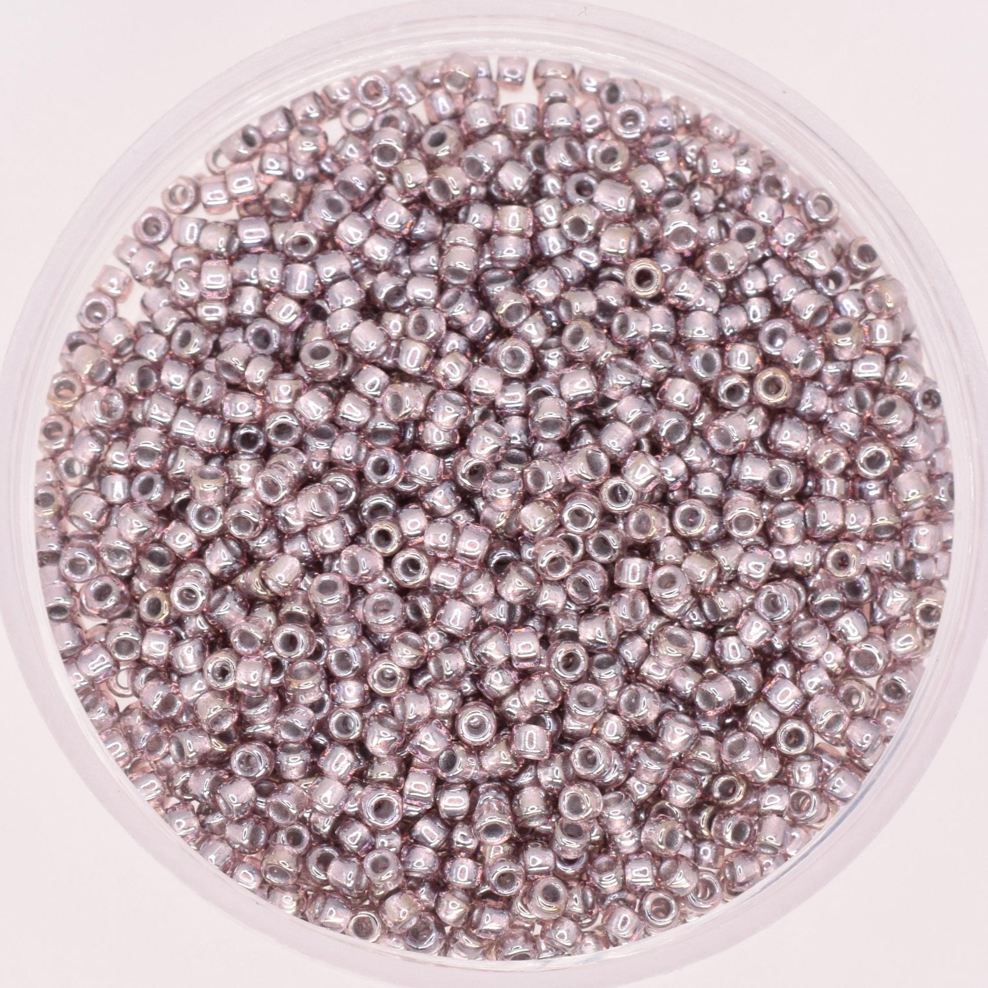 5g Toho seed beads 15/0, Silverlined luster medium amethyst, TR-15-1010, japanese beads, transparent purple, tiny beads, dark violet