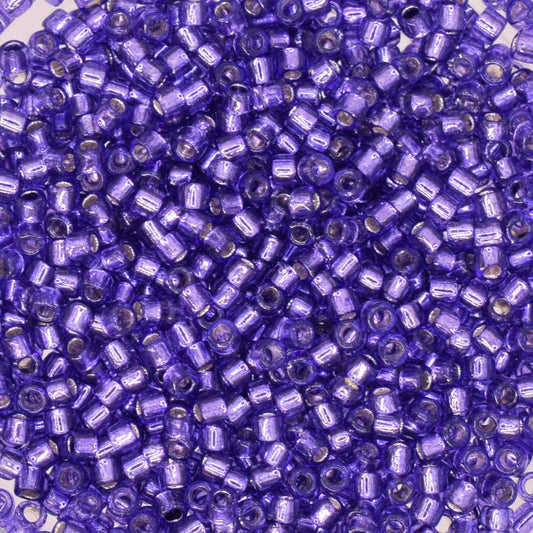 5g Toho seed beads 15/0, Silverlined purple, TR-15-2224, japanese beads, transparent violet, tiny beads, dark purple