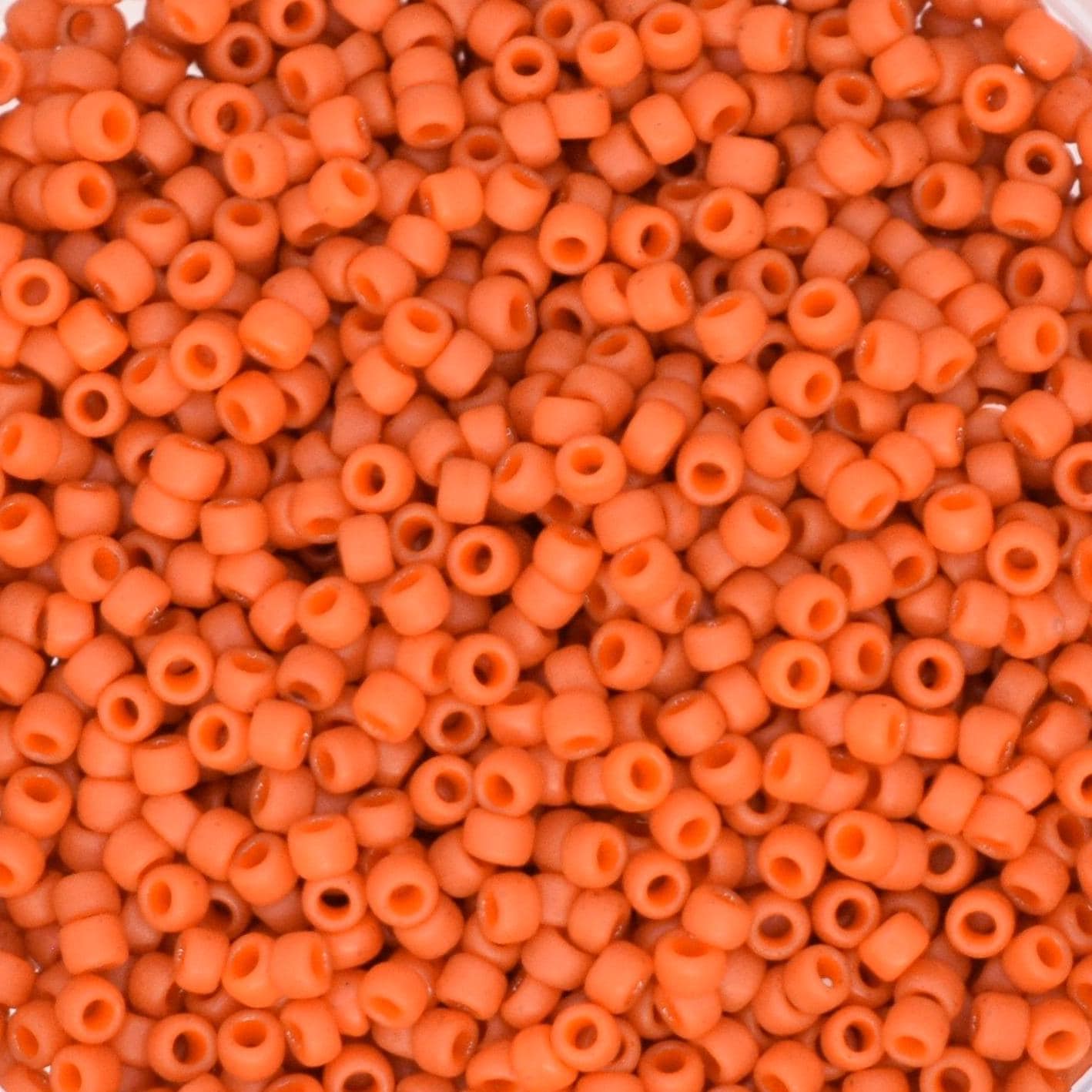 5g Toho seed beads 15/0, Semi glazed orange, TR-15-2611F, japanese beads, matte orange, tiny beads, matte orange frosted