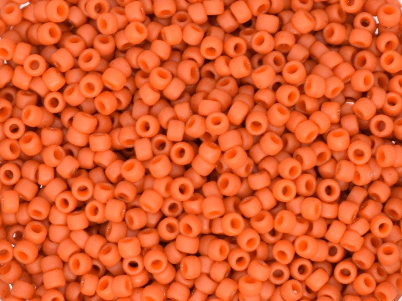 5g Toho seed beads 15/0, Semi glazed orange, TR-15-2611F, japanese beads, matte orange, tiny beads, matte orange frosted