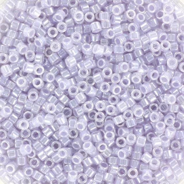 Miyuki Delica beads ceylon pale violet, size 11/0 color DB 241, Japanese beads, cylindrical beads, Miyuki purple luster, Miyuki DB241