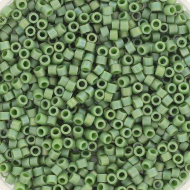 Miyuki Delica beads opaque glazed frosted shamrock, 5g 11/0 DB2312, cylindrical beads, DB 2312 miyuki delica green, matte light green