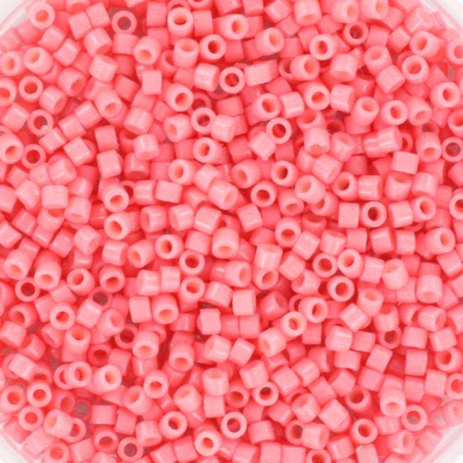 Miyuki Delica beads duracoat opaque guava, 5g 11/0 DB2115, cylindrical beads, light pink Miyuki, DB 2115, Delica opaque pink