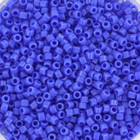 Miyuki Delica beads opaque cyan blue, 5g 11/0 color DB 1138, cylindrical beads, dark blue Miyuki DB1138, delphinium blue beads