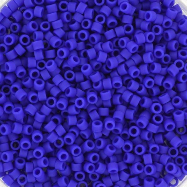 Miyuki Delica beads opaque matte cobalt blue, 5g 11/0 DB756, cylindrical beads, size 1.6mm, dark blue Miyuki, color DB0756, royal blue, 756