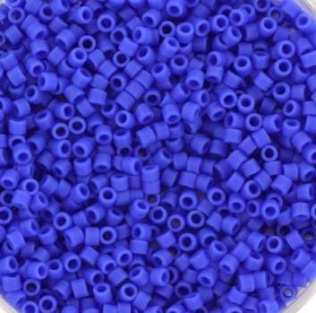 Miyuki Delica beads opaque matte cyan blue, 5g 11/0 DB1588, cylindrical beads, dark blue Miyuki, color DB 1588