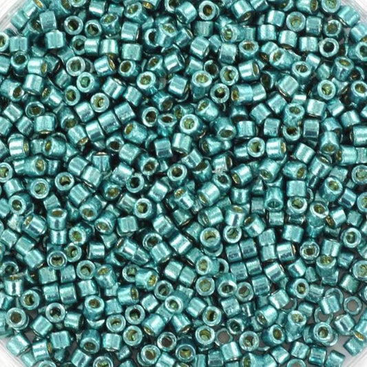 Miyuki Delica beads duracoat galvanized sea foam, 5g 11/0 DB 1847, Miyuki Delica teal, metallic blue, japanese beads, Seed beads