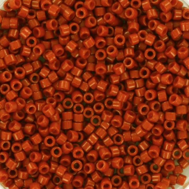 Miyuki Delica beads duracoat opaque dyed ginger rust, 5g 11/0 DB2352, cylindrical beads, opaque brown Miyuki DB 2352