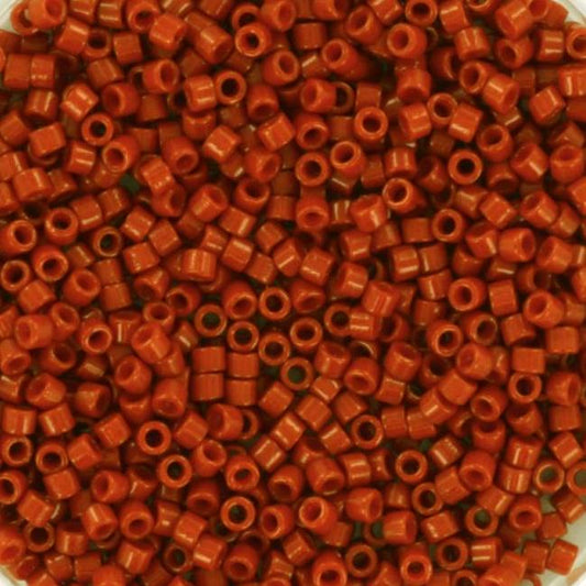 Miyuki Delica beads duracoat opaque dyed ginger rust, 5g 11/0 DB2352, cylindrical beads, opaque brown Miyuki DB 2352