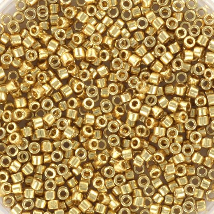 Miyuki Delica beads duracoat galvanized pale gold, 5g 11/0 DB 2501, beads for jewelry making, beads from japan, cylindrical beads