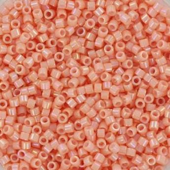 Miyuki Delica beads opaque luster tea rose, 5g 11/0 color DB 207, cylindrical beads, light pink beads, opaque glazed pink, color DB0207