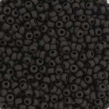 10g Miyuki seed beads 11/0, opaque matte black 401F, japanese beads, color black beads, size 2mm, Miyuki frosted black round rocailles