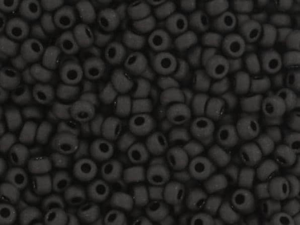 10g Miyuki seed beads 11/0, opaque matte black 401F, japanese beads, color black beads, size 2mm, Miyuki frosted black round rocailles