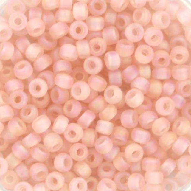 10g Miyuki seed beads 8/0, transparent matte ab light tea rose 155FR, japanese beads high quality, light pink beads, size 8 3mm, frosted