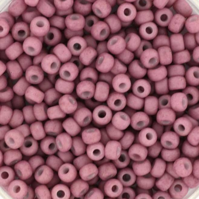 Miyuki seed beads 8/0, opaque matte antique rose, color 2037, Miyuki matte pink beads, japanese beads, 3mm seed beads