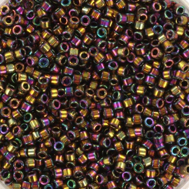 Miyuki Delica beads metallic iris gold, color DB23, 5g size 11/0, japanese beads, Miyuki DB-0023, cylindrical beads