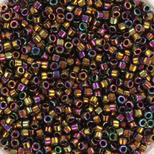 Miyuki Delica beads metallic iris gold, color DB23, 5g size 11/0, japanese beads, Miyuki DB-0023, cylindrical beads