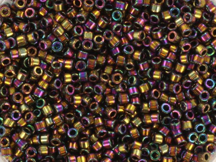 Miyuki Delica beads metallic iris gold, color DB23, 5g size 11/0, japanese beads, Miyuki DB-0023, cylindrical beads