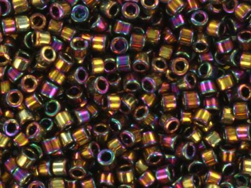 Miyuki Delica beads metallic iris gold, color DB23, 5g size 11/0, japanese beads, Miyuki DB-0023, cylindrical beads