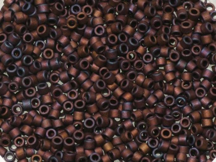 Miyuki Delica beads metallic matte iris dark raspberry, color DB312, 5g size 11/0, japanese beads, Miyuki DB-0312, delica brown AB