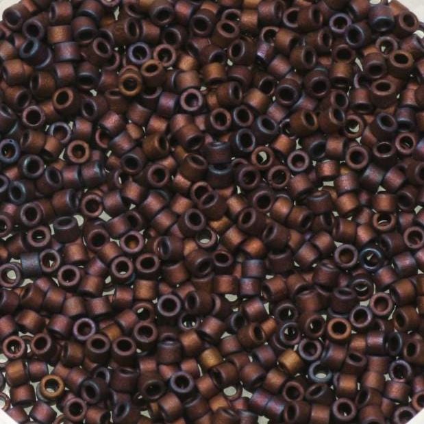 Miyuki Delica beads metallic matte iris dark raspberry, color DB312, 5g size 11/0, japanese beads, Miyuki DB-0312, delica brown AB