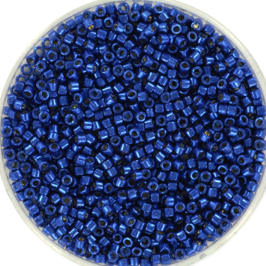 11/0 Miyuki Delica beads duracoat galvanized navy blue DB 2511, duracoat galvanized mermaid blue DB 2517, dark blue metallic, japanese beads