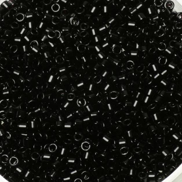 Miyuki Delica beads opaque black, 5g 11/0 DB0010, beads for jewelry making, beads from japan, uniform cylindrical beads, seed beads