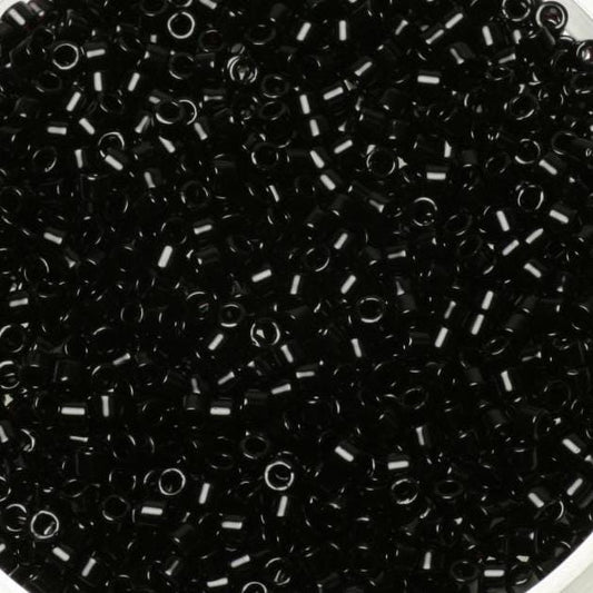 Miyuki Delica beads opaque black, 5g 11/0 DB0010, beads for jewelry making, beads from japan, uniform cylindrical beads, seed beads