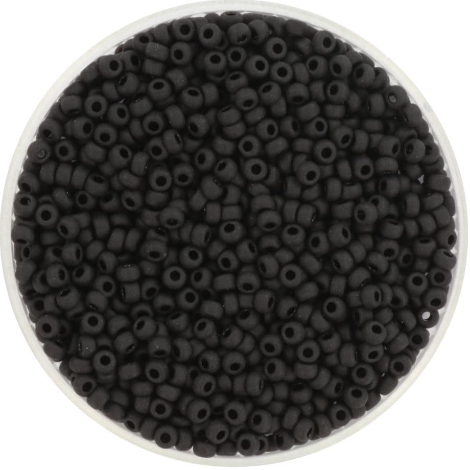 10g Miyuki seed beads 11/0, opaque matte black 401F, japanese beads, color black beads, size 2mm, Miyuki frosted black round rocailles