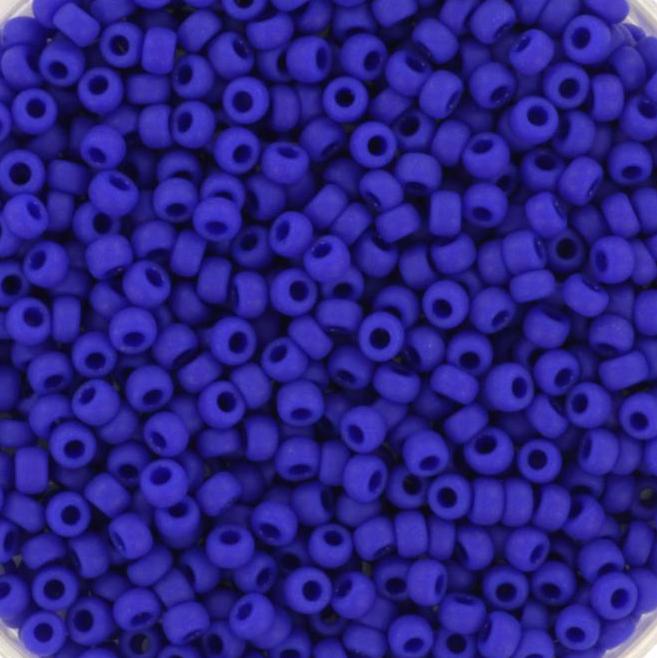 Miyuki seed beads 11/0, Opaque matte cobalt 414F, 10g japanese beads, opaque blue beads, size 2mm, dark blue beads, Miyuki blue