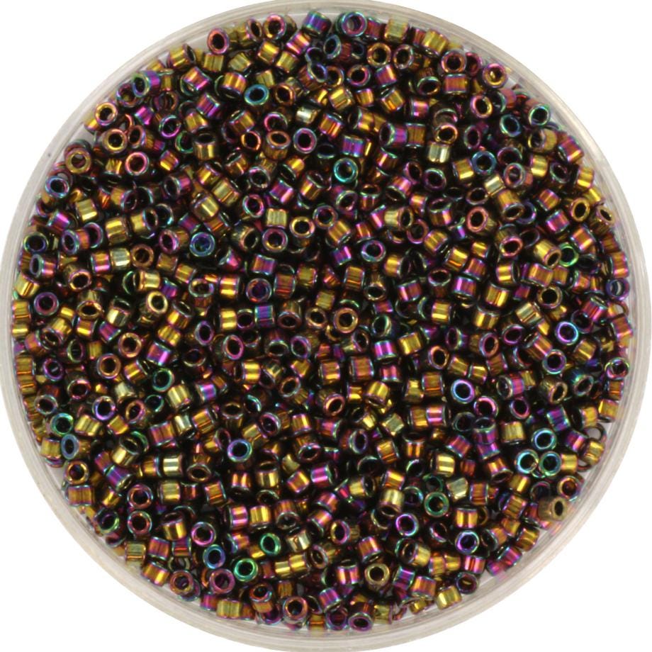 Miyuki Delica beads metallic iris gold, color DB23, 5g size 11/0, japanese beads, Miyuki DB-0023, cylindrical beads