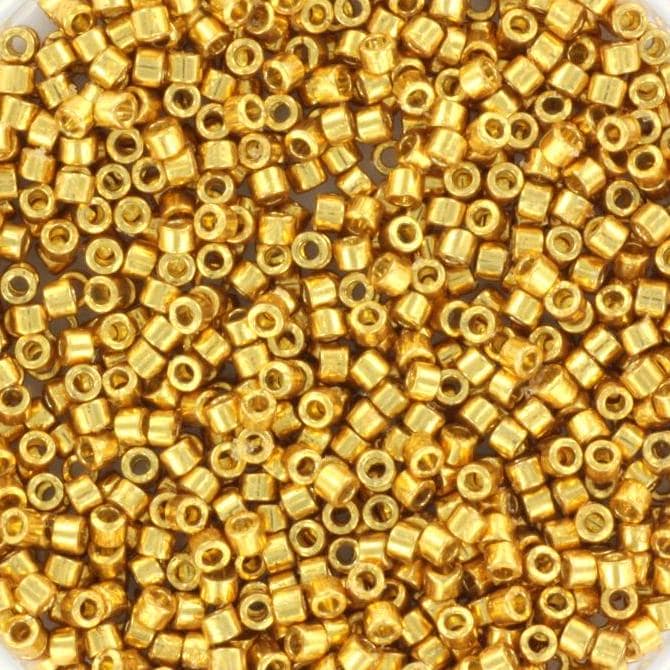 Miyuki Delica beads duracoat galvanized gold, 5g 11/0 DB 1832, beads for jewelry making, beads from japan, uniform cylindrical beads