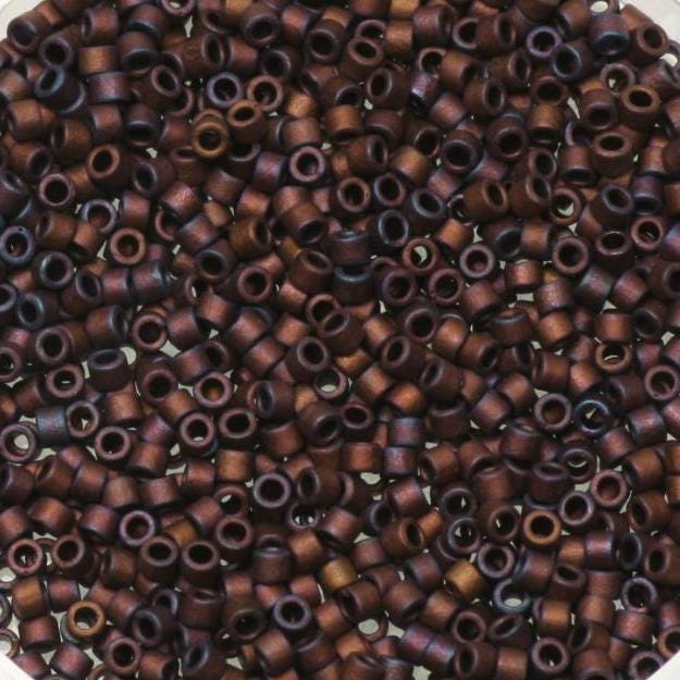 Miyuki Delica beads metallic matte iris dark raspberry, color DB312, 5g size 11/0, japanese beads, Miyuki DB-0312, delica brown AB