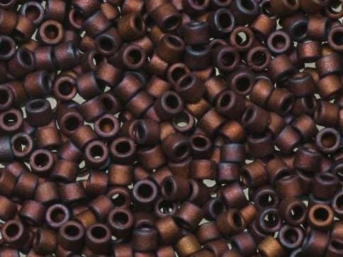 Miyuki Delica beads metallic matte iris dark raspberry, color DB312, 5g size 11/0, japanese beads, Miyuki DB-0312, delica brown AB