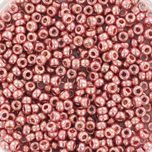 10g Miyuki seed beads duracoat galvanized dark coral 11/0 4209, japanese beads, round rocailles, Miyuki metallic pink, small glass beads