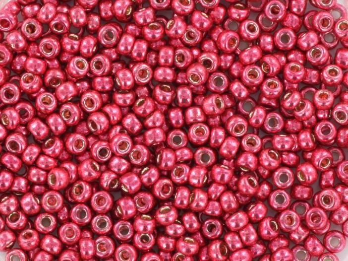 Miyuki seed beads duracoat galvanized light cranberry 11/0 4211, japanese beads, round rocailles, Miyuki metallic pink, small glass beads