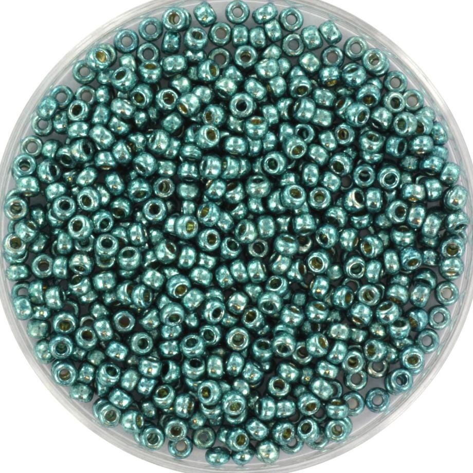 Miyuki seed beads duracoat galvanized sea foam 11/0 4217, japanese beads, round rocailles, Miyuki metallic green, small glass beads