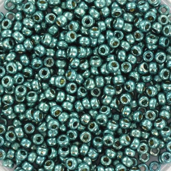 Miyuki seed beads duracoat galvanized sea foam 11/0 4217, japanese beads, round rocailles, Miyuki metallic green, small glass beads