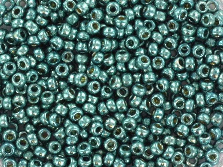 Miyuki seed beads duracoat galvanized sea foam 11/0 4217, japanese beads, round rocailles, Miyuki metallic green, small glass beads