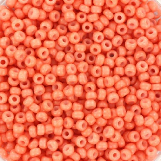 Miyuki seed beads 11/0, duracoat opaque dark salmon 4462, japanese beads, 2mm light orange beads, Miyuki glass beads