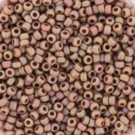 10g Miyuki seed beads 11/0, opaque glazed frosted rainbow lavender, color 4694, japanese beads, matte pink, frosted glazed beige