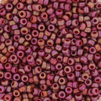 10g Miyuki seed beads 11/0, opaque glazed frosted rainbow dark red, color 4696, japanese beads, matte red, frosted glazed purple