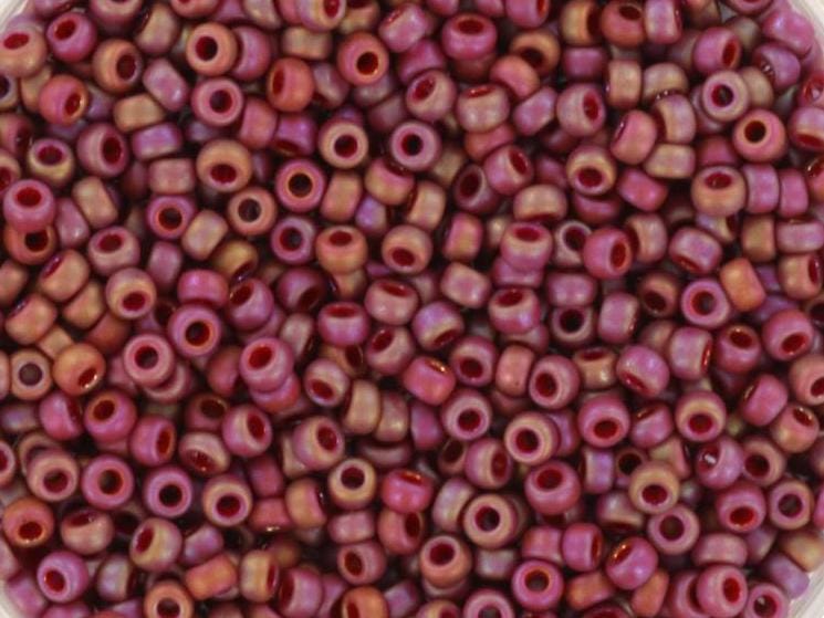 10g Miyuki seed beads 11/0, opaque glazed frosted rainbow dark red, color 4696, japanese beads, matte red, frosted glazed purple