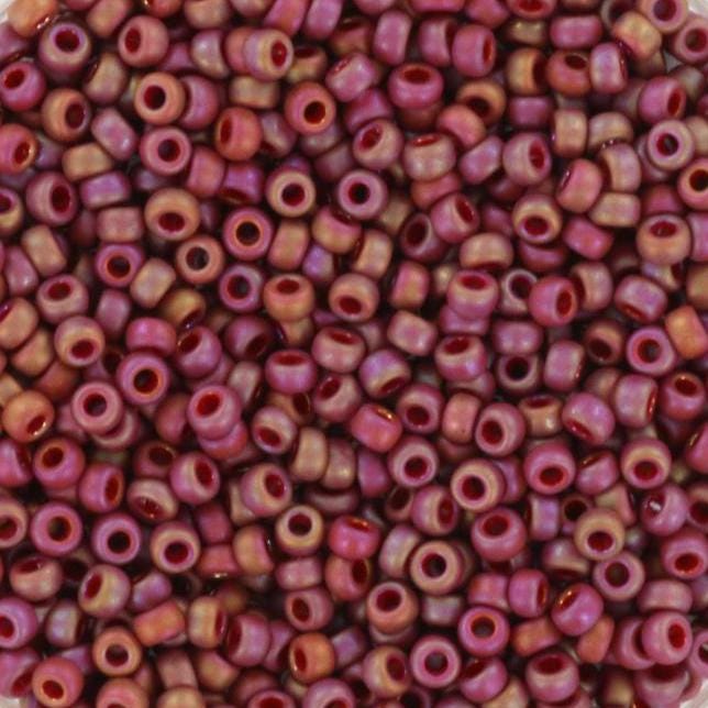 10g Miyuki seed beads 11/0, opaque glazed frosted rainbow dark red, color 4696, japanese beads, matte red, frosted glazed purple