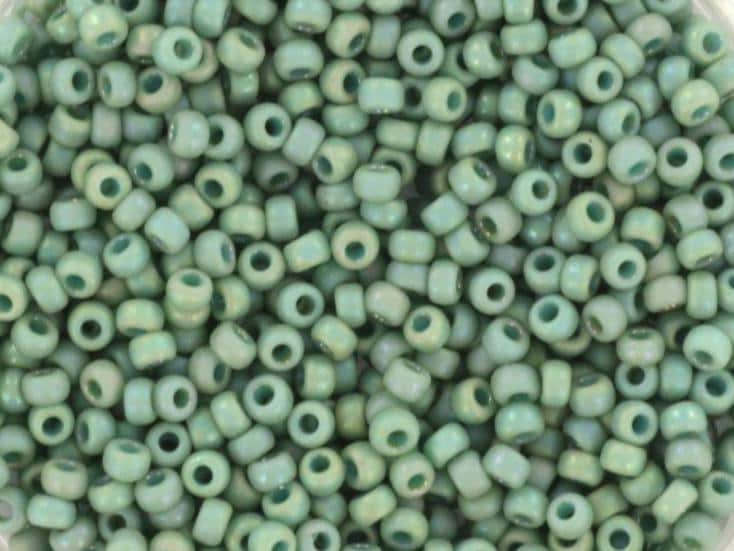 10g Miyuki seed beads 11/0, opaque glazed frosted rainbow celadon, color 4701, japanese beads, matte turquoise blue, matte aqua green