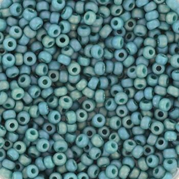 10g Miyuki seed beads 11/0, opaque glazed frosted rainbow peacock, color 4702, japanese beads, matte turquoise blue, matte teal