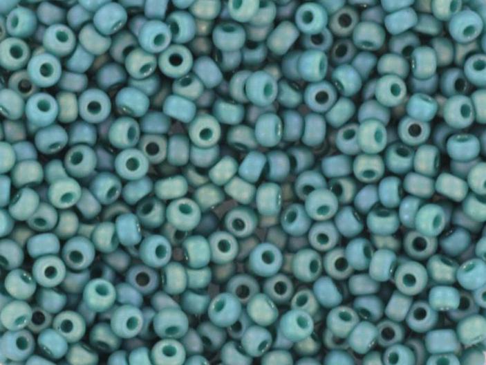 10g Miyuki seed beads 11/0, opaque glazed frosted rainbow peacock, color 4702, japanese beads, matte turquoise blue, matte teal