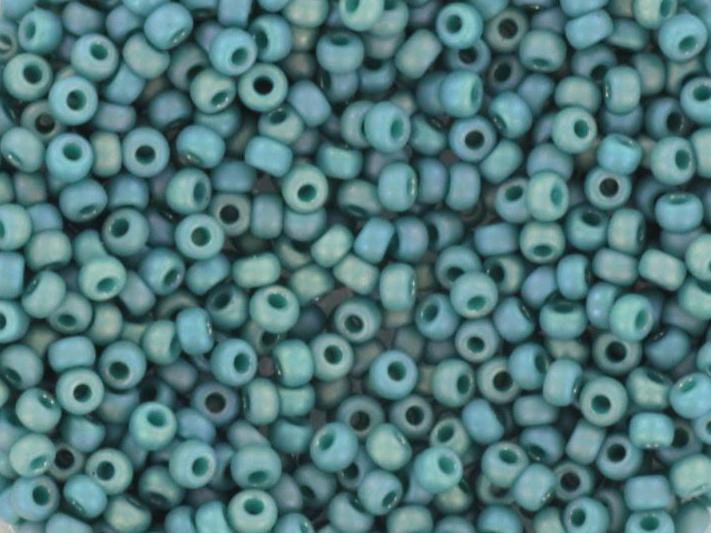 10g Miyuki seed beads 11/0, opaque glazed frosted rainbow peacock, color 4702, japanese beads, matte turquoise blue, matte teal