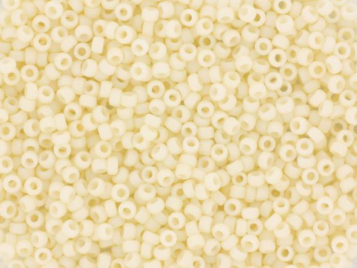 Miyuki seed beads opaque matte cream size 15/0 2021, beads from japan, round rocailles, off white frosted